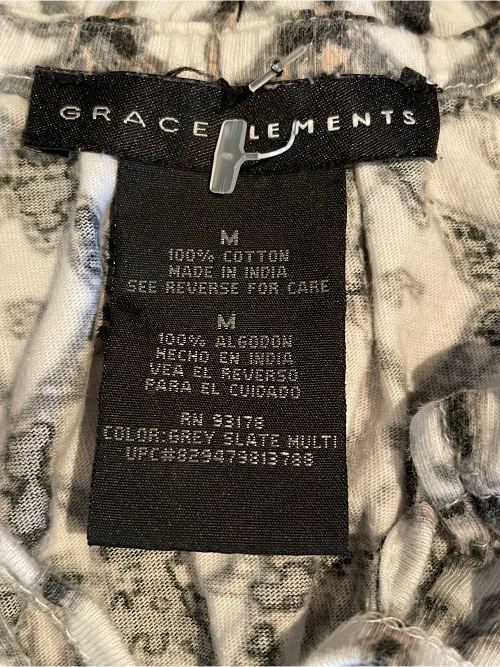 Grace Elements Black and White Off-Shoulder Tie-Front Tunic - Picture 2 of 3